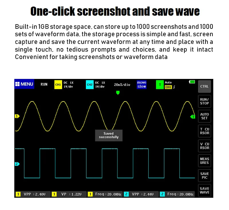 FNIRSI-1013D Digital Tablet Oscilloscope Dual Channel 100M Bandwidth 1GS Sampling Rate 7 Inches Mini Tablet Digital Oscilloscope