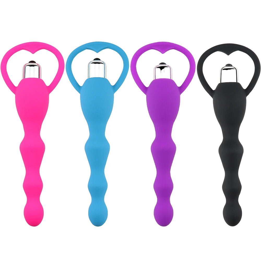 Vibrating Protaste Massager Anal Beads Vibrator Butt Plug Sex Toy for Men Women Silicone Anales Trainer Fun Toys for Beginners