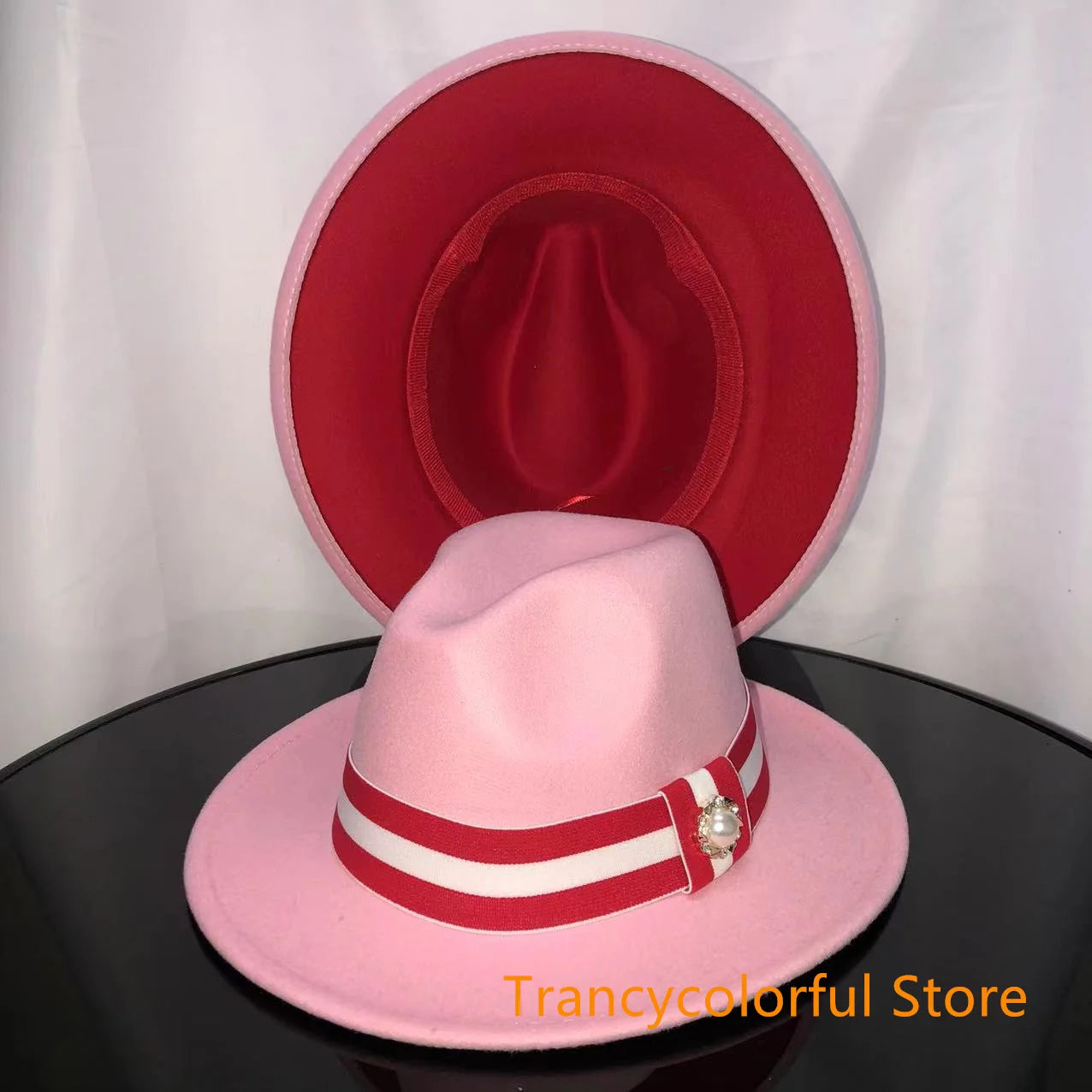 Fedora hat men and women jazz hat stretch ribbon accessories white top hat church men's winter hat шапка женскаязима 2021