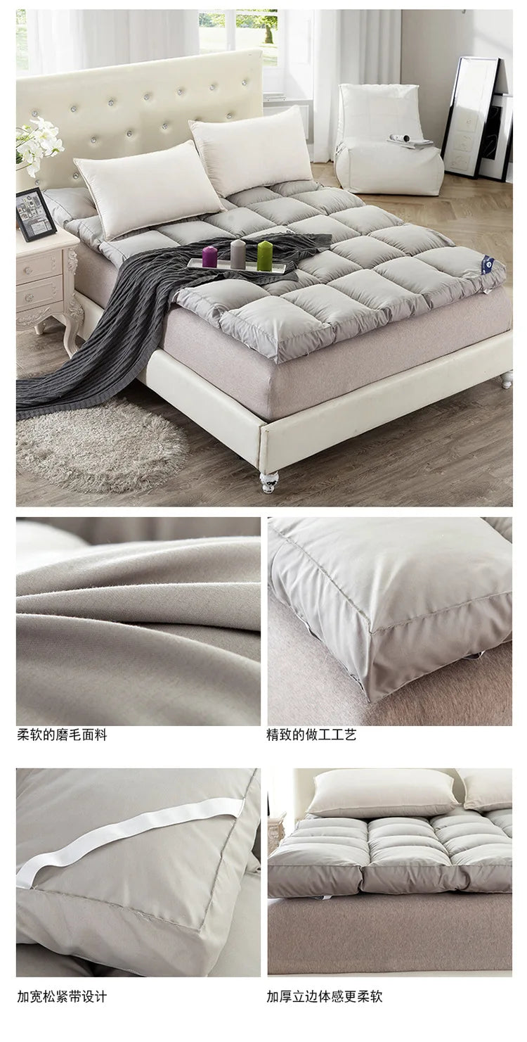 10cm Thick Feather Velvet Fiber Filled Mattress Non-slip Fixed Single And Double Can Be Customized Tatami