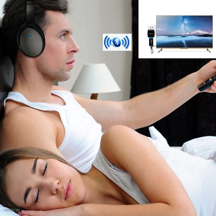 Bluetooth Transmitter 5.0 + EDR Audio Adapter For TV PC Headphones 3.5MM Jack AUX USB Stereo Music Wireless Adapter Plug & Play