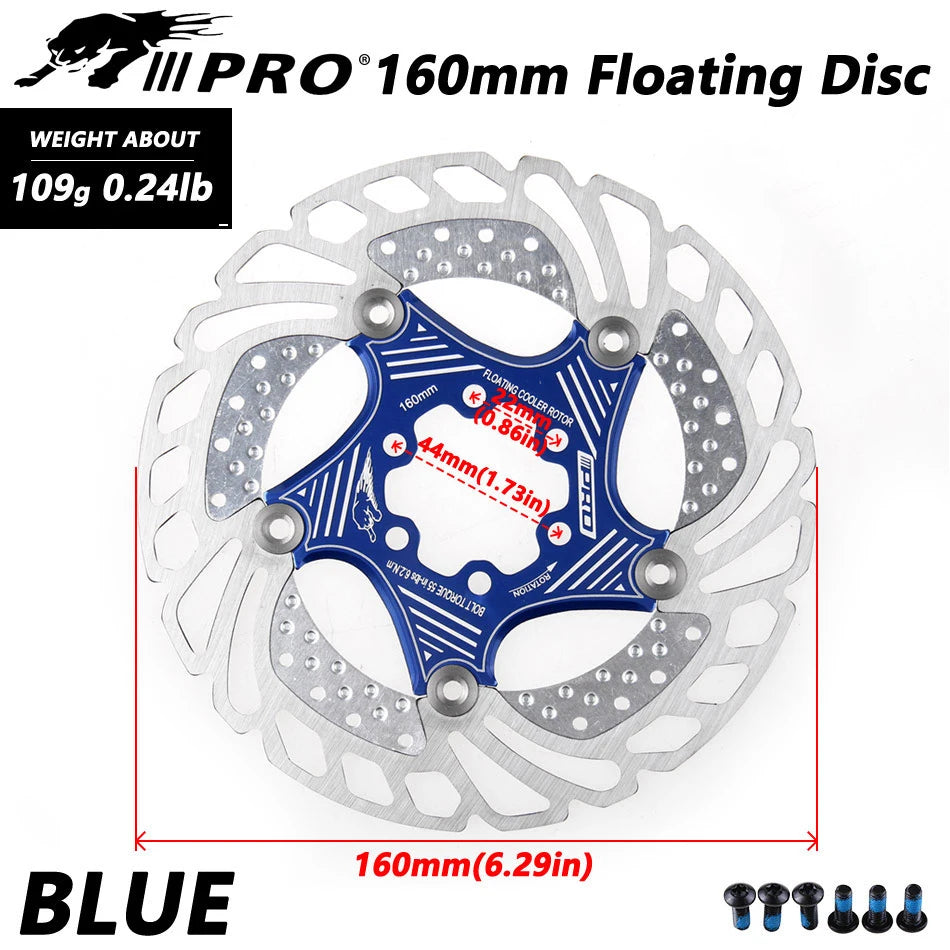 IIIPRO MTB Cooling Disc Brake Heat Dissipation  6 Inch 140/160/180/203mm Rotor Down Hill Floating Bicycle Brake Rotor