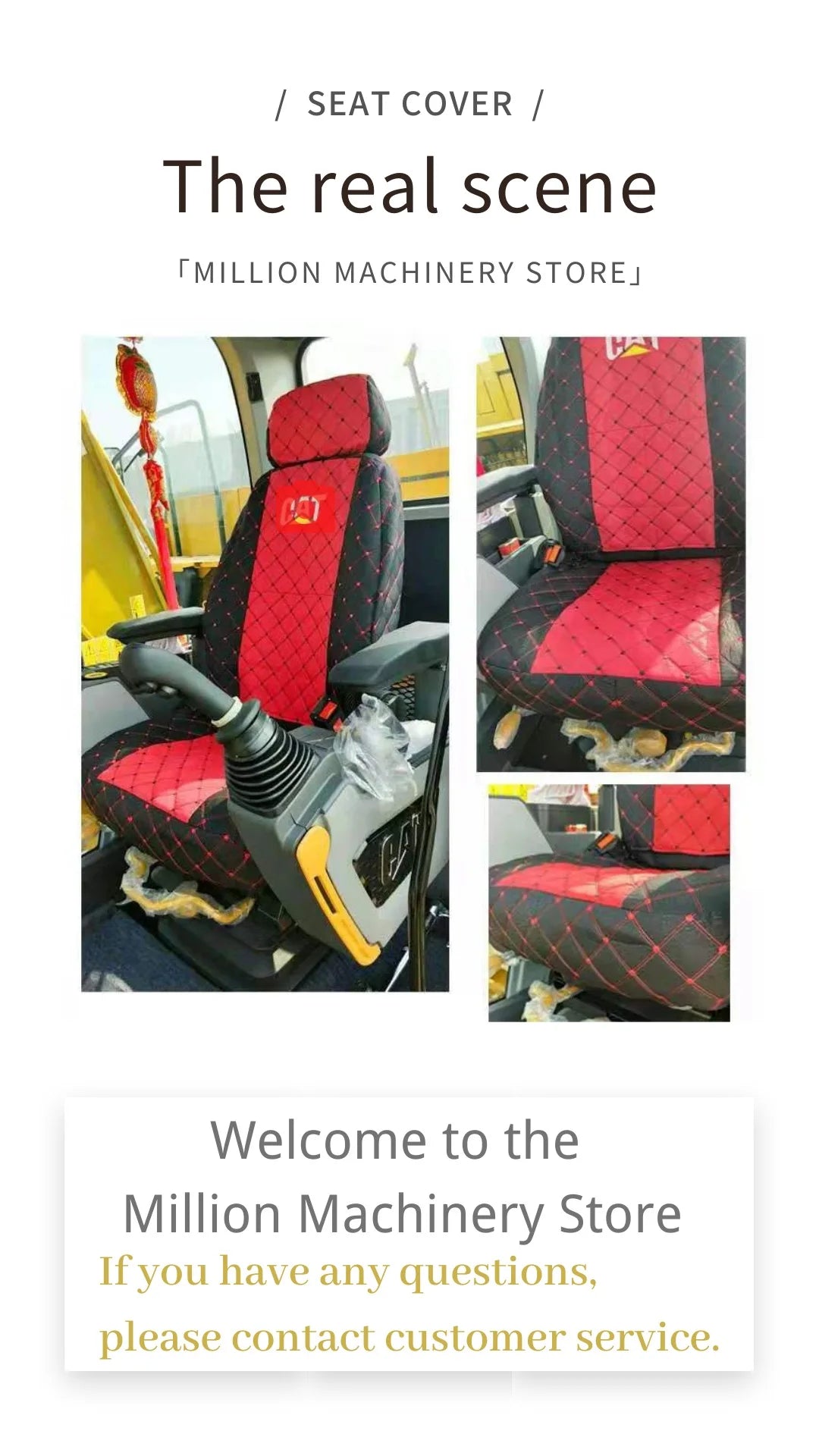 Excavator Seat Cushion for HITACHI KATO DOOSAN KOBELCO KOMATSU CATERPILLAR  HYUNDAI SANY Seat Cover