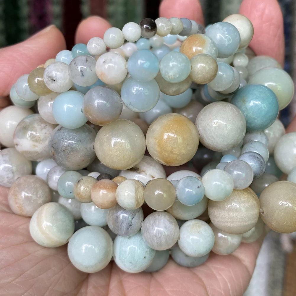 Natural Stone Beads 4 6 8 10mm Tiger Eye Lava Amazonite Turquoises Agates Jaspers Beads For Jewelry Making DIY Bracelet Necklace