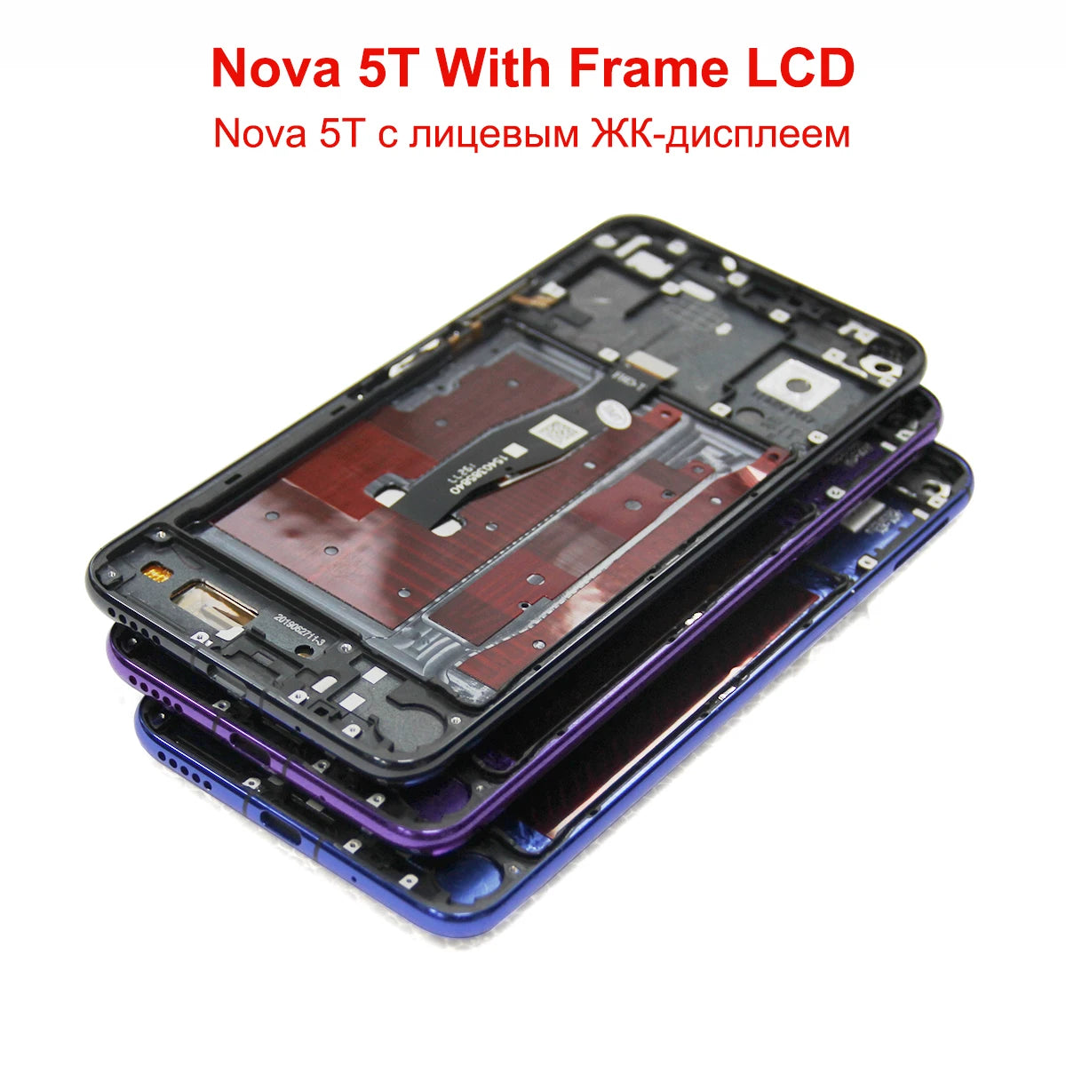 6.26'' for Huawei Nova 5T YAL-L21 L61A L71A LCD Screen+Touch Display Digitizer Replacement With Frame for Huawei Nova 5t Display