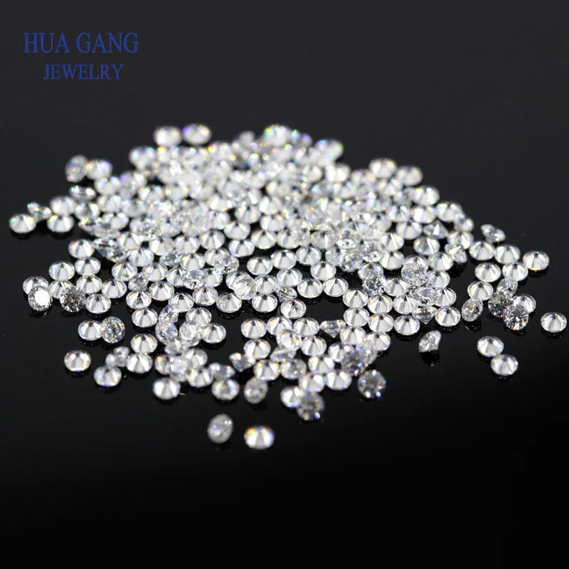 50pcs/200PCS AAAAA White 0.6~7.5mm Cubic Zirconia Stone Round  Brilliant Cut Loose CZ Stones Synthetic Gems Beads For Jewelry