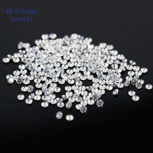 50pcs/200PCS AAAAA White 0.6~7.5mm Cubic Zirconia Stone Round  Brilliant Cut Loose CZ Stones Synthetic Gems Beads For Jewelry