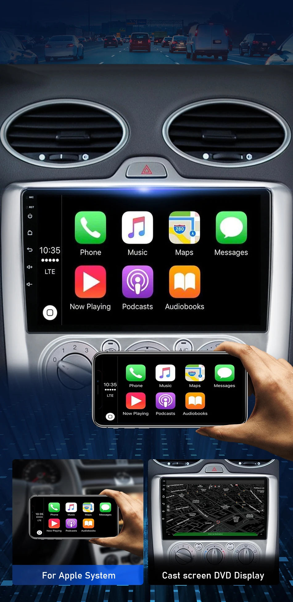 2 Din Android 12 Car Radio For Ford Focus 2 3 Mk2/Mk3 2004-2011 Multimedia Video Player GPS 4G Carplay Auto Stereo RDS Head Unit