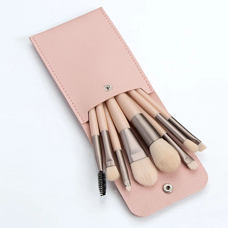 Ronshadow 8Pcs Professional Mini Makeup Brushes Set  Blush Foundation Powder Make Up Brush Tools Kit