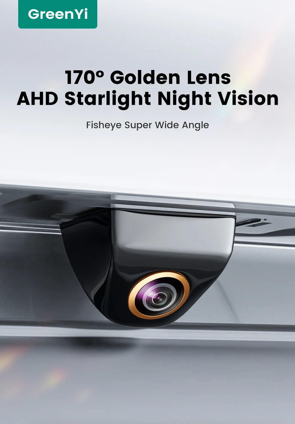 GreenYi Golden Lens Car Rear View Camera 170° Full HD Night Vision Reverse AHD Fisheye Vehicle Parking Camera