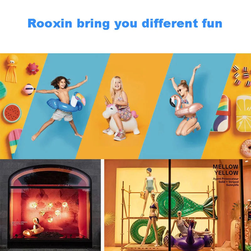 Rooxin Inflatable Swimming Ring Mermaid With Backrest Pool Floaters for Adult Teens Water Play Tube Swimming Mattress Pool Toys