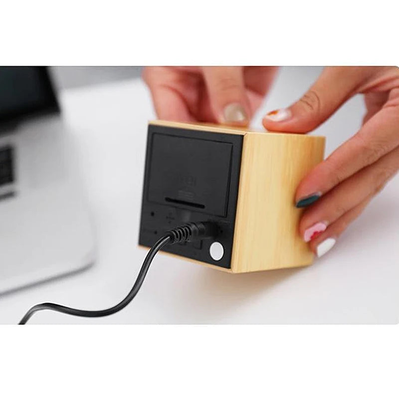 USB/AAA  Clocks LED Wooden Alarm Clock Watch Table Voice Control Digital Wood Despertador Electronic Desktop Table Decor