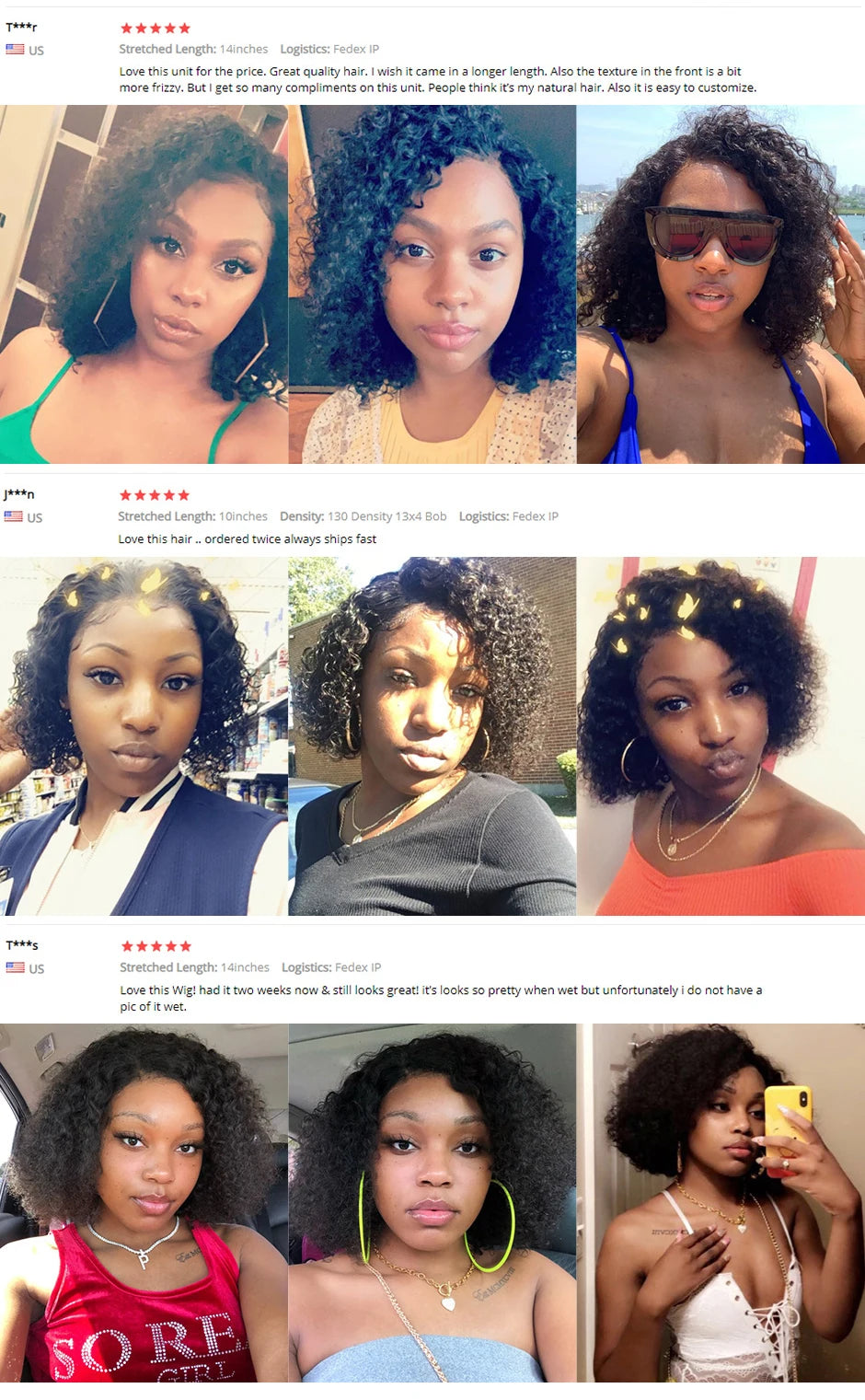 Short 8 to 16 Inch Kinky Curly Bob Human Hair Wig Pre Plucked T Part Lace Peruvian Curly Human Hair Bob Wigs For Women and Girls