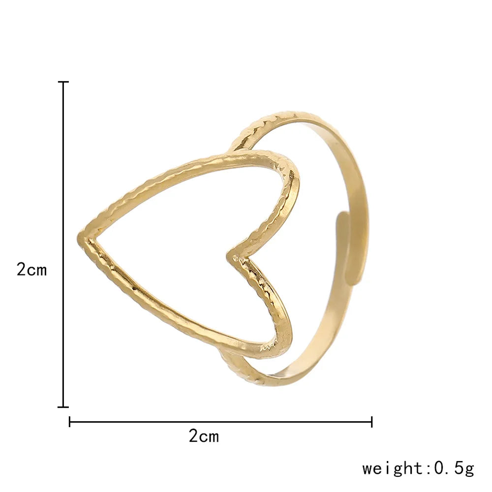 DIEYURO 316L Stainless Steel 2 Colours Love Heart Hollow Ring Fashion Beautiful Woman Exquisite Jewelry Gift For Lovers 2021 New