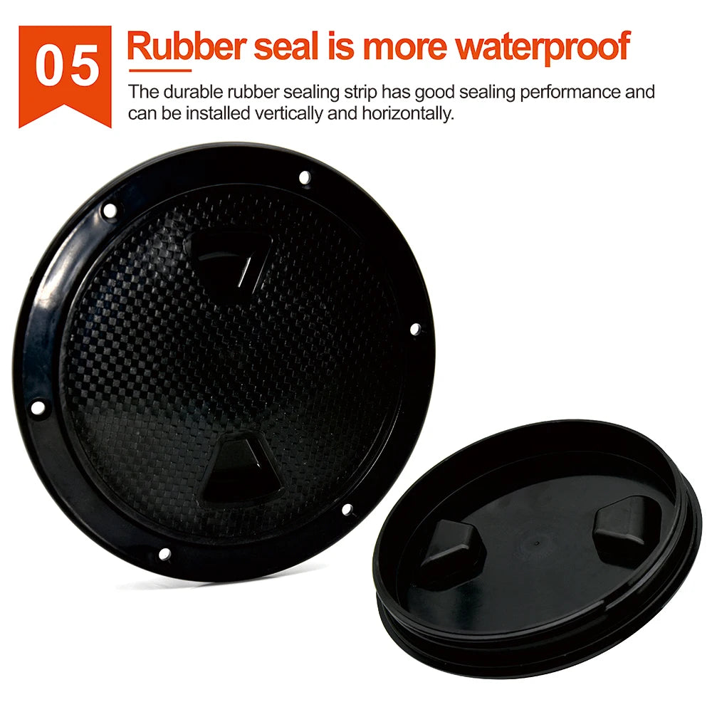 4 6 8inch ABS Hatch Cover Round Deck Inspection Access Plastic White Black Boat Screw Out Deck Inspection Plate For Yacht Marine