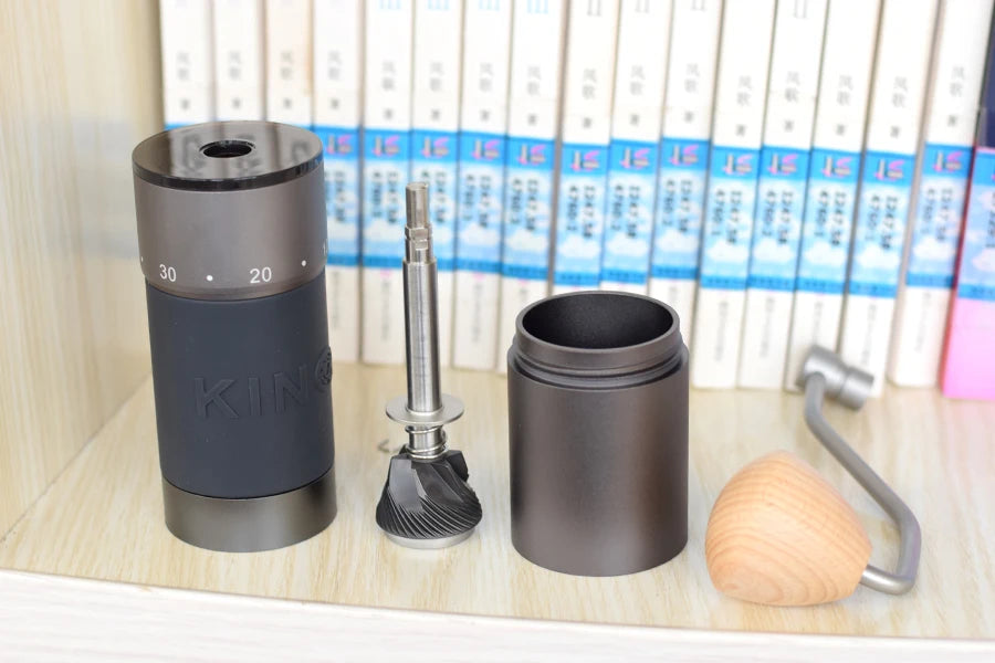 Kingrinder K4 /K6 manual coffee grinder portable mill 420stainless steel 48mm stainless steel Titanium plating burr