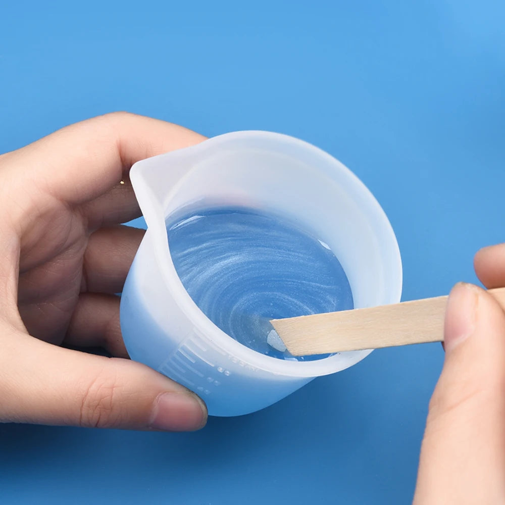 5pcs 100ml Silicone Measuring Cup Transparent With Scale Food-Grade Separating Cups DIY Cake Epoxy Resin Jewelry Making Tools