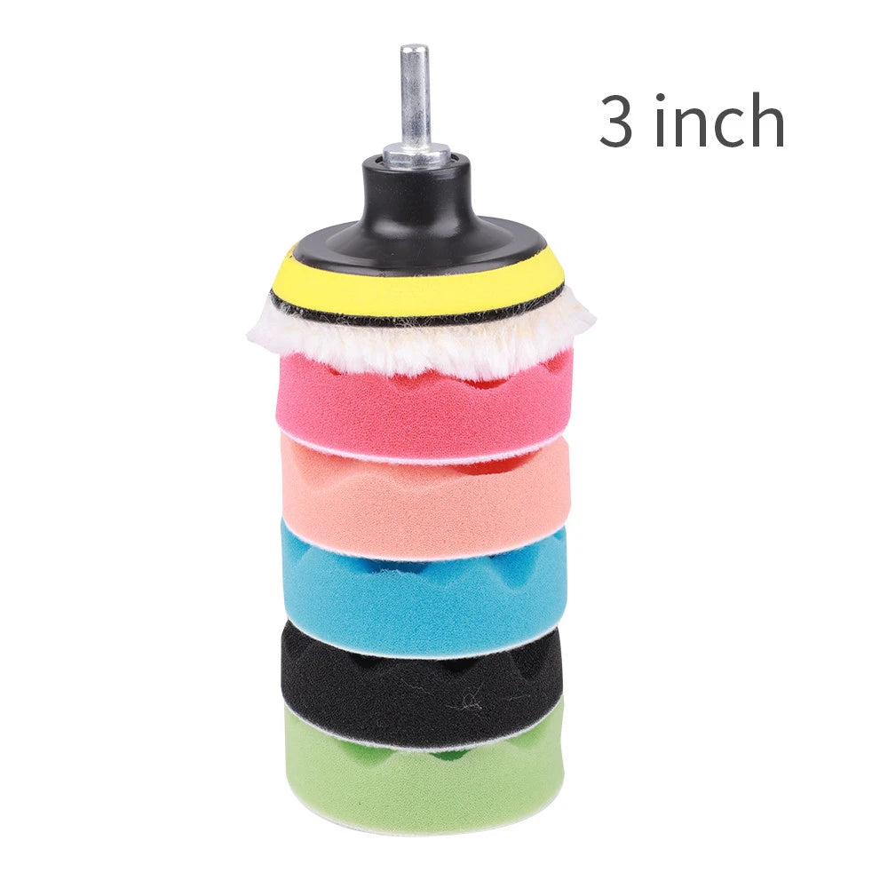 8Pcs Car Polishing Kit Polish Pad 3/5/7 Inch Car Polishing Disc Waxing Sponge Car Polisher Buffing For Car Polisher accessories