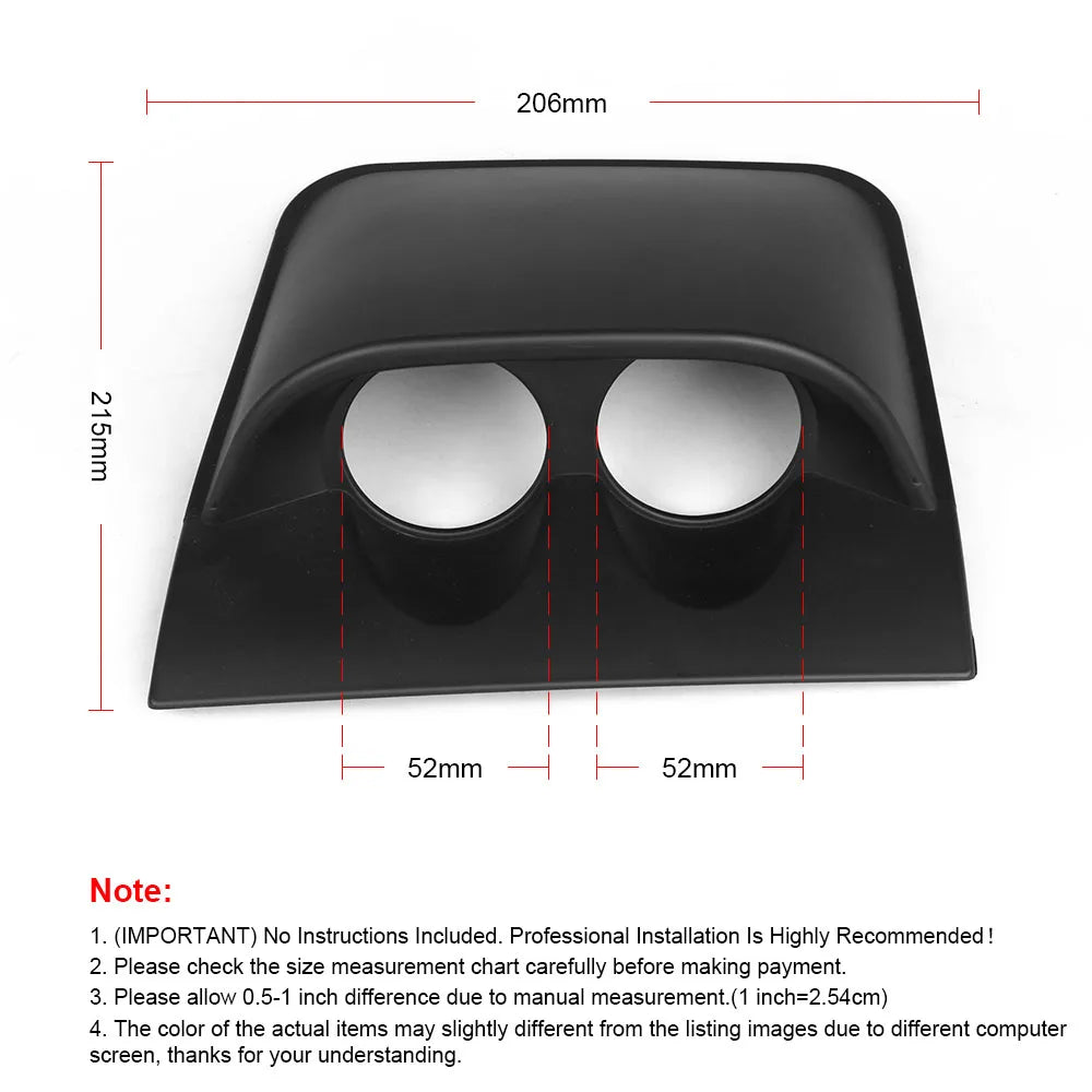 2 inch 52mm Racing Dash Board Dual Triple Gauge Pod Black Carbon Fiber Color Gauge Pod Mount Holder