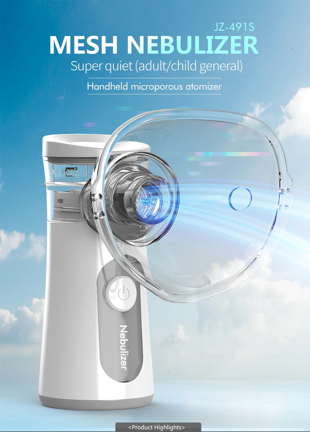 Handheld Portable autoclean Inhale Nebulizer Mesh Atomizer silent inhaler nebuliser inhalator for kids nebulizador portatil