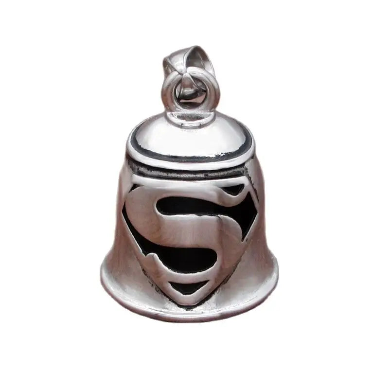 Biker Motorcycle Bell Necklace Charm Men\\\\'s Trend Jewelry Lucky Bell Pendant with Stainless Steel Chain