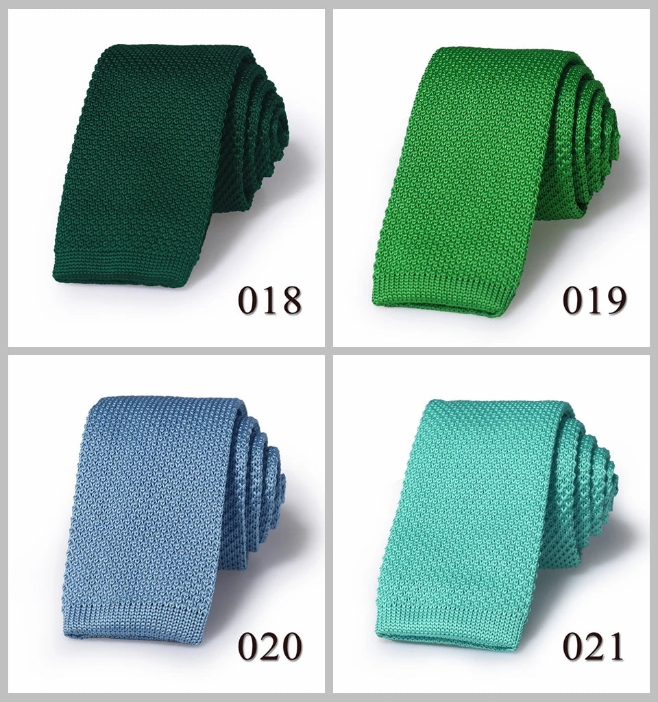 Knitted Ties For Men Slim Fashion Neckties Plain Black Red Knit Tie Men Women Wedding Daily Casual Neck Knitted Cravatas HUISHI