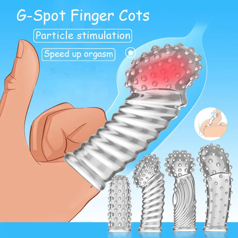 Silicone Finger Sleeve No Vibrators G Spot Orgasm Massage Clitoris Stimulator Masturbators Anal Sex Toys For Woman beginner