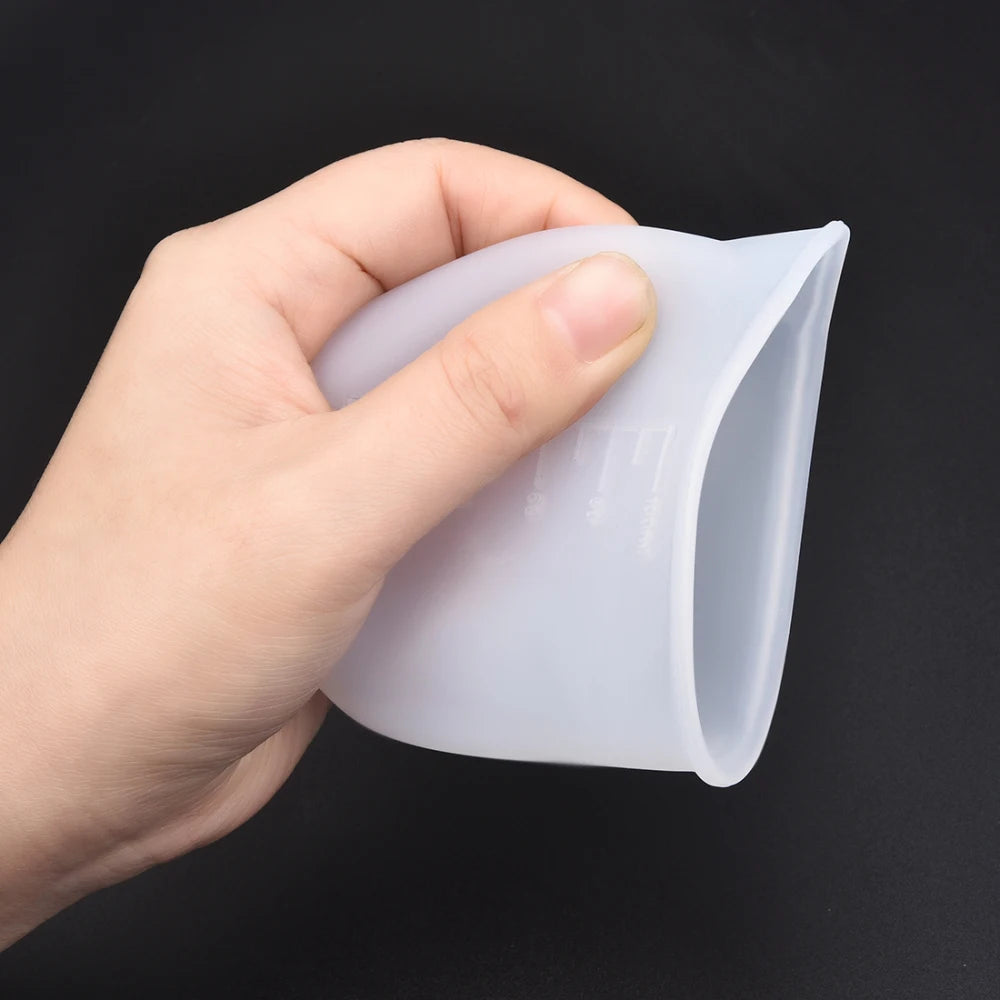 5pcs 100ml Silicone Measuring Cup Transparent With Scale Food-Grade Separating Cups DIY Cake Epoxy Resin Jewelry Making Tools