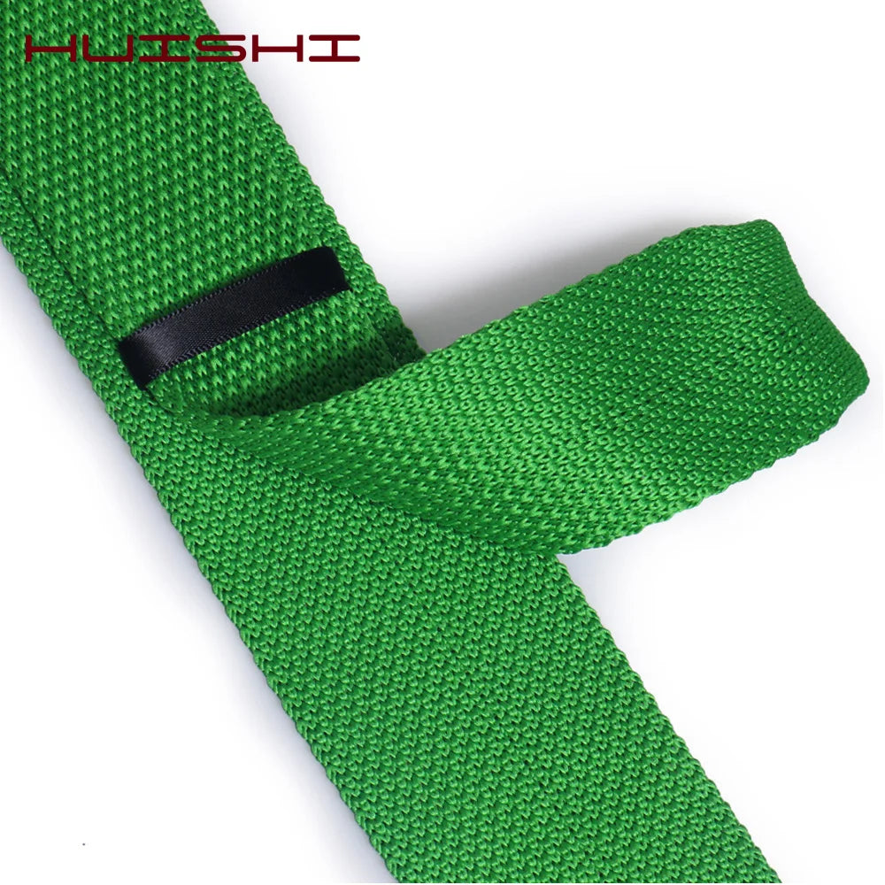 Knitted Ties For Men Slim Fashion Neckties Plain Black Red Knit Tie Men Women Wedding Daily Casual Neck Knitted Cravatas HUISHI