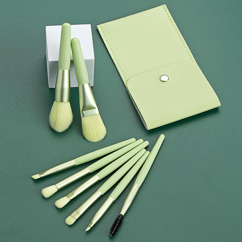 Ronshadow 8Pcs Professional Mini Makeup Brushes Set  Blush Foundation Powder Make Up Brush Tools Kit