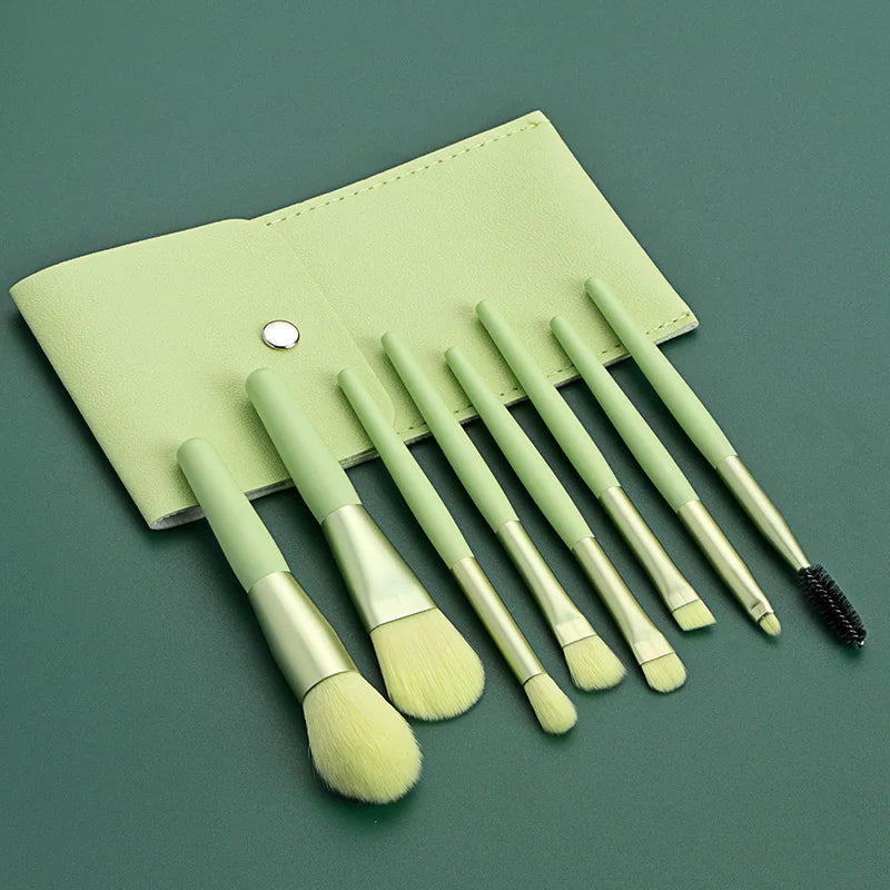 Ronshadow 8Pcs Professional Mini Makeup Brushes Set  Blush Foundation Powder Make Up Brush Tools Kit