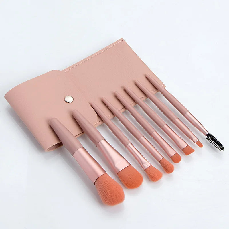 Ronshadow 8Pcs Professional Mini Makeup Brushes Set  Blush Foundation Powder Make Up Brush Tools Kit