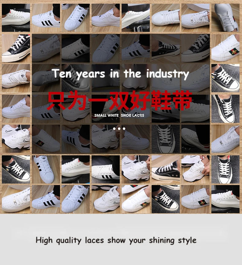 White Black Flat Shoelaces for Sneakers laces Shoe Strings Classic Shoe laces 70/90/100/120/140/160CM High-quality Shoelace