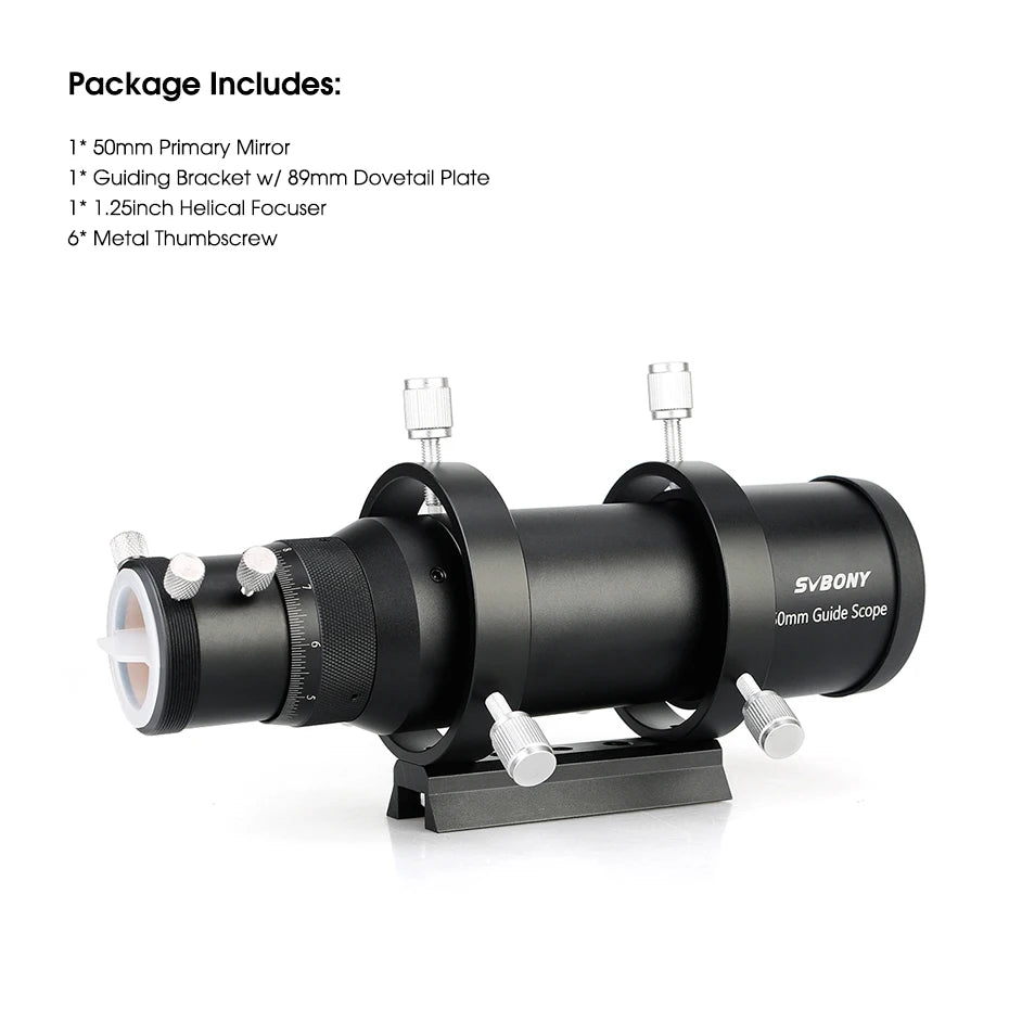 SVBONY Telescope Guide Scope 50mm/190 ,60mm/240mm,Compact Deluxe Guide Scope w/1.25" Double Helical Focuse SV106