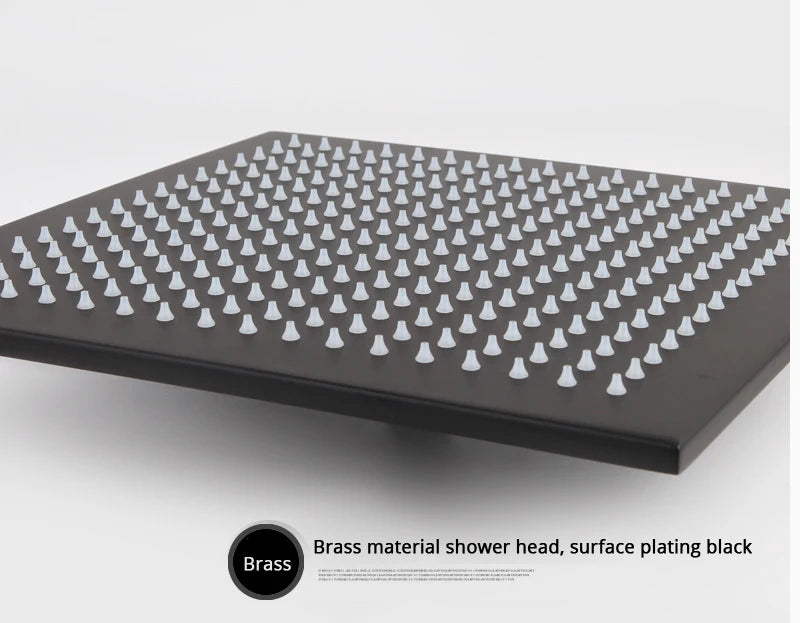 Matte Black Thermostatic Shower Faucet with Rainfall Head And Bathtub Spout Wall-Mounted Concealed Brass Shower  for Bathroom