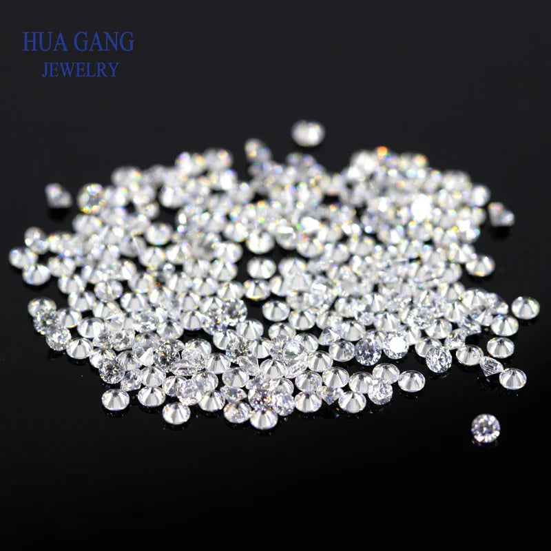 50pcs/200PCS AAAAA White 0.6~7.5mm Cubic Zirconia Stone Round  Brilliant Cut Loose CZ Stones Synthetic Gems Beads For Jewelry