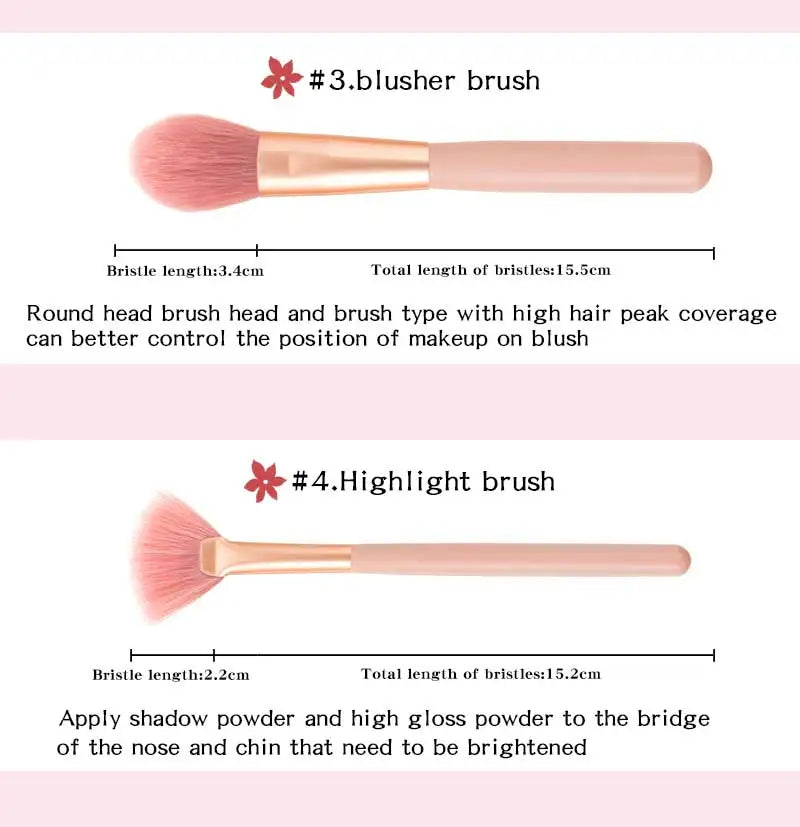 Ronshadow 9PCS Makeup Brushes Set Brochas Maquillaje Pincel De Maquiagem Kit Rangement Maquillage Beauty Packaging Makeup Tools