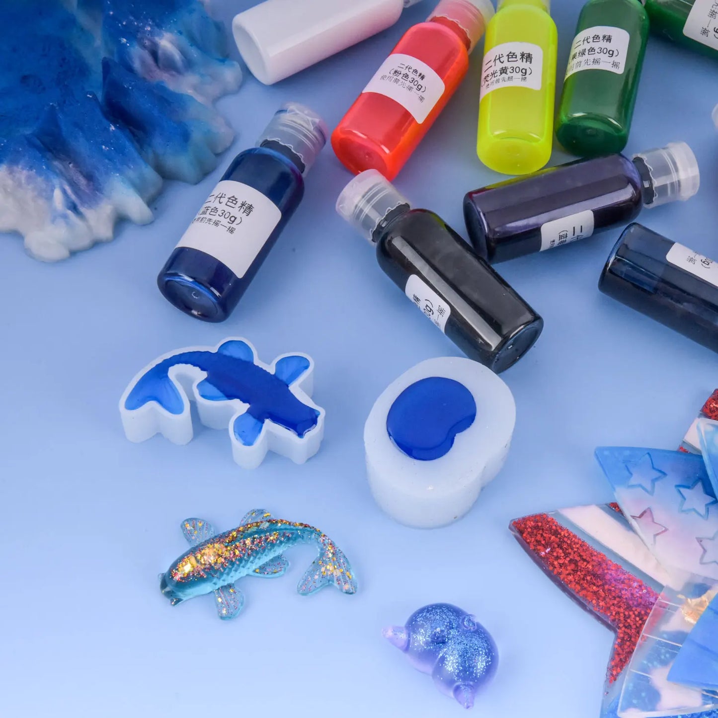 80g Epoxy Resin Pigments Second-generation Highly Concentrated Bright Color Precision Liquid Colorant Dye DIY Jewelry Making