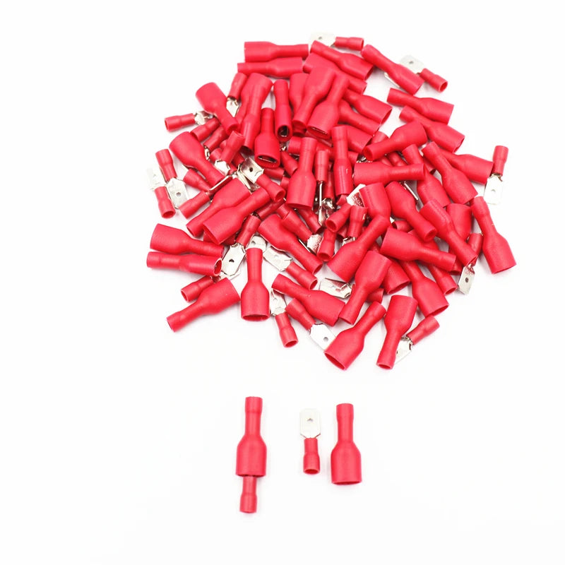 50pcs connection terminal cold-pressed terminal block terminals for   wire cable crimping kit  wire connector FDFD MDD