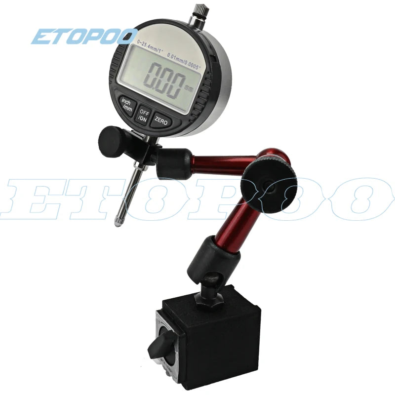 Digital Dial Indicator 0-12.7mm/0.5'' 0-25.4mm 0.01mm Mini Magnetic Base Holder Gauge Caliper Measuring Tools