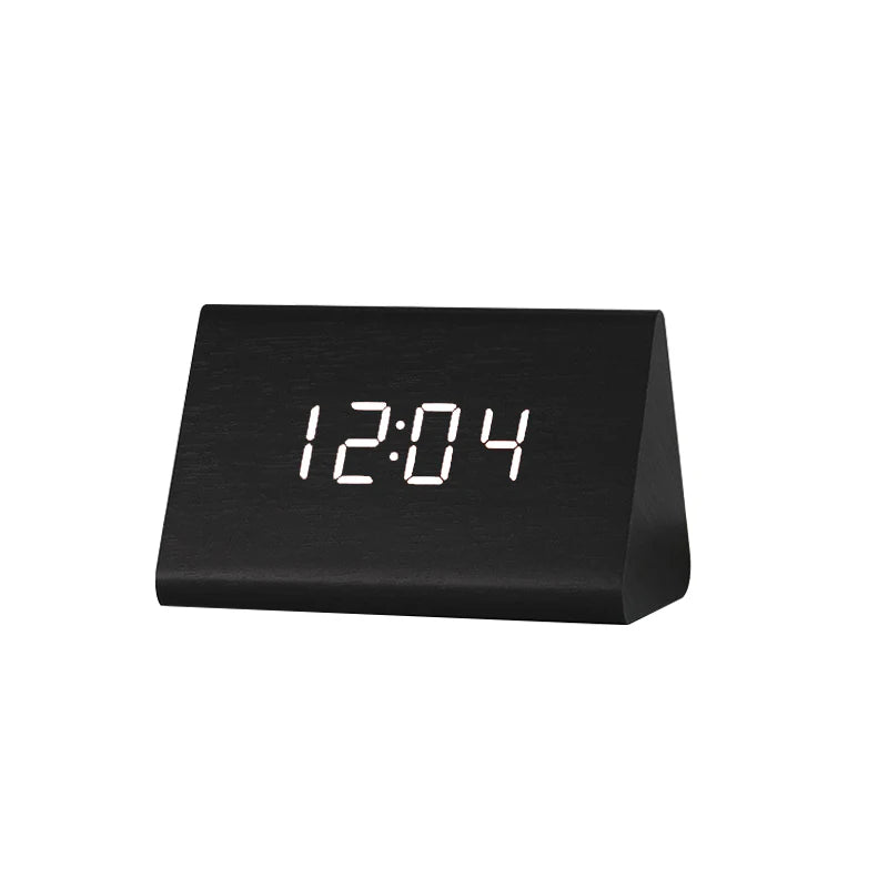 USB/AAA  Clocks LED Wooden Alarm Clock Watch Table Voice Control Digital Wood Despertador Electronic Desktop Table Decor