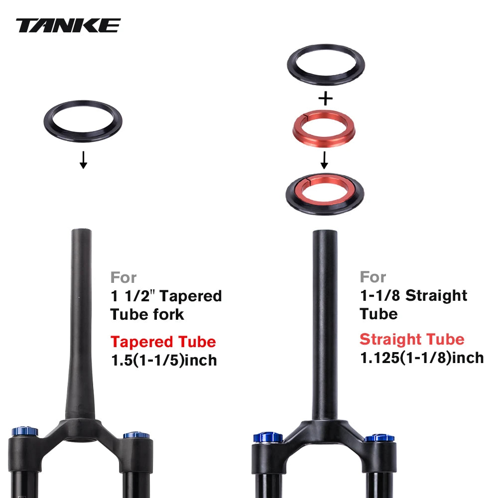 TANKE-MTB Mountain Bike Bowl Group, Aluminum Alloy Headset,Tapered Straight Fork Bearing,44-52mm,55mm,56mm,11/8 ",11/2",28.6mm