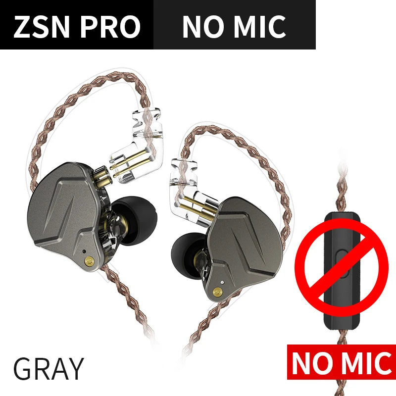 KZ ZSN PRO 1BA 1DD Hybrid Drive In Ear Earphones HIFI Metal Bass Earbud Sport Music Headset Replaceable Cable ZS10 PRO ZSX ZSTX