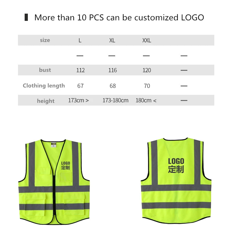 High Visibility Reflective Vest Working Clothes Motorcycle Cycling Sports Outdoor Reflective Safety Clothing Reflective Jacket