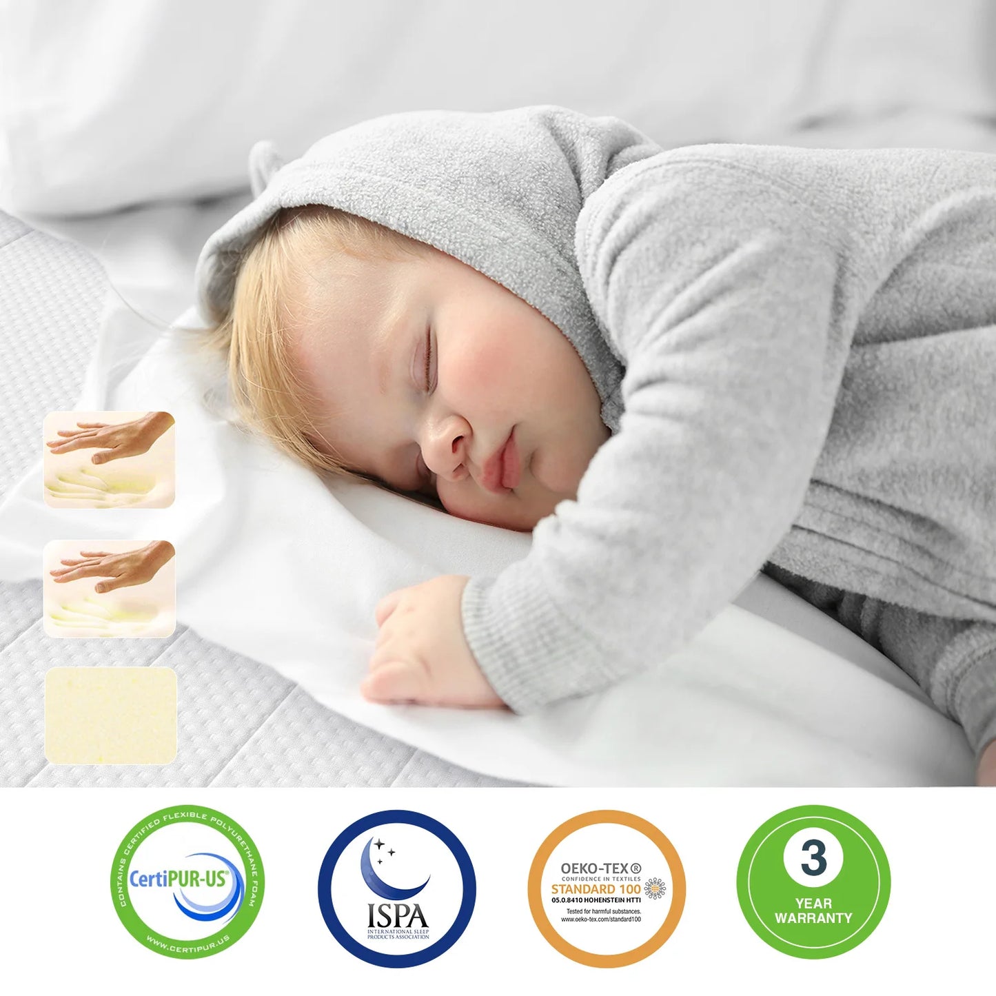 Premium Memory Foam Mattress Toppers with Zipper Bamboo Cover Soft Gel Foam Bed King Queen Twin FUll Size Mattress Help Sleep