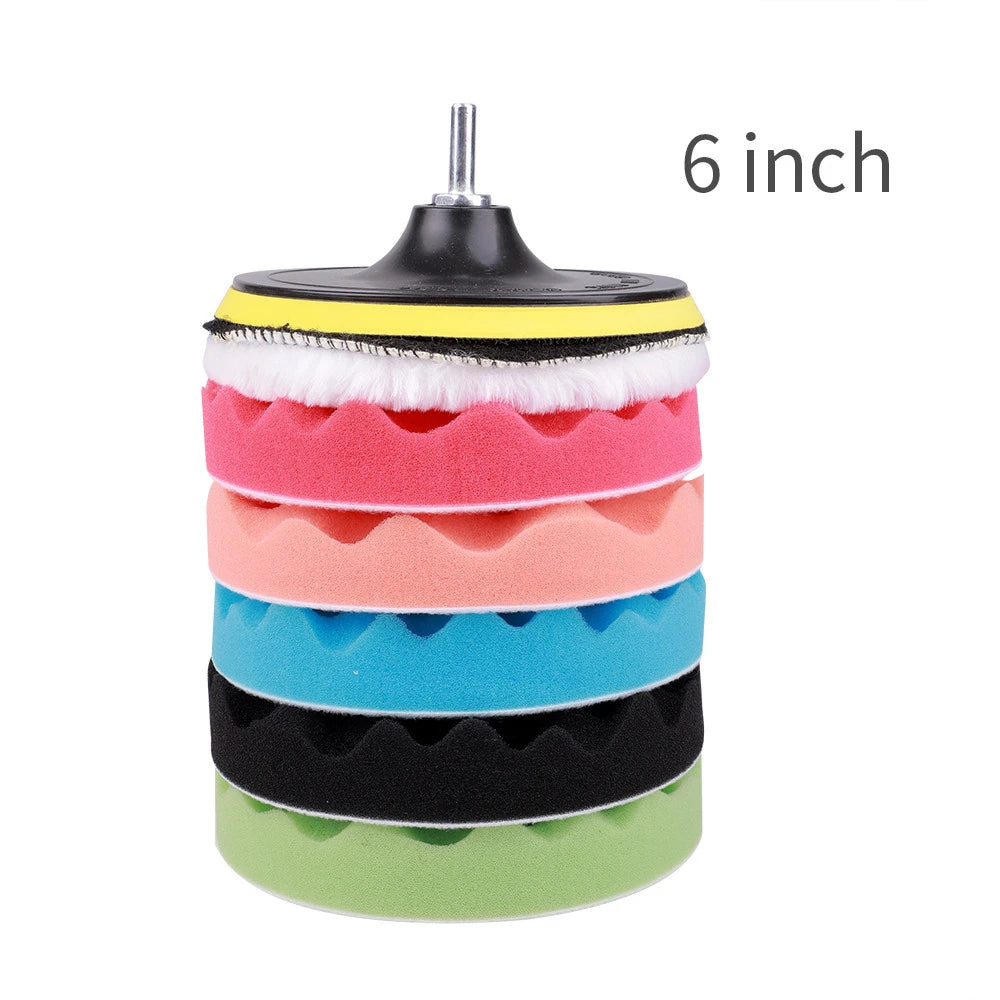 8Pcs Car Polishing Kit Polish Pad 3/5/7 Inch Car Polishing Disc Waxing Sponge Car Polisher Buffing For Car Polisher accessories