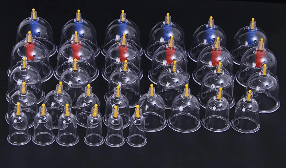 24/32 Therapy Cups Cupping Therapy Set with Pump, Professional Chinese Acupoint Cupping Therapy Hijama for Massage Muscle&Joints