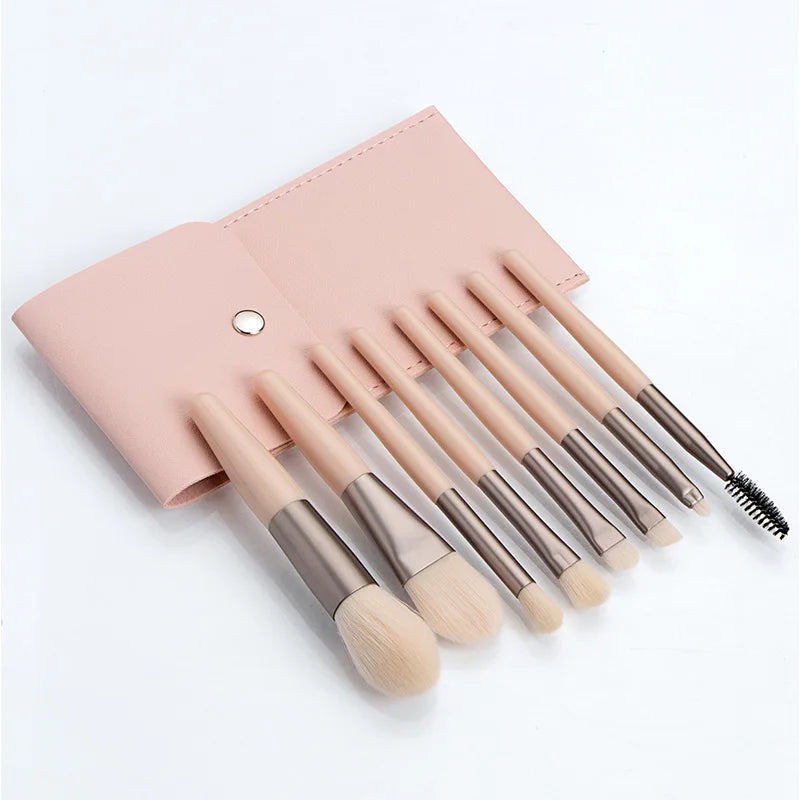 Ronshadow 8Pcs Professional Mini Makeup Brushes Set  Blush Foundation Powder Make Up Brush Tools Kit