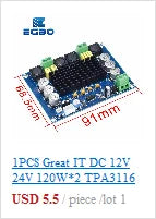 TPA3110 XH-A232 30W+30W 2.0 Channel Digital Stereo Audio Power Amplifier Board DC 8-26V 3A  for Arduino