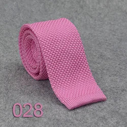 Knitted Ties For Men Slim Fashion Neckties Plain Black Red Knit Tie Men Women Wedding Daily Casual Neck Knitted Cravatas HUISHI
